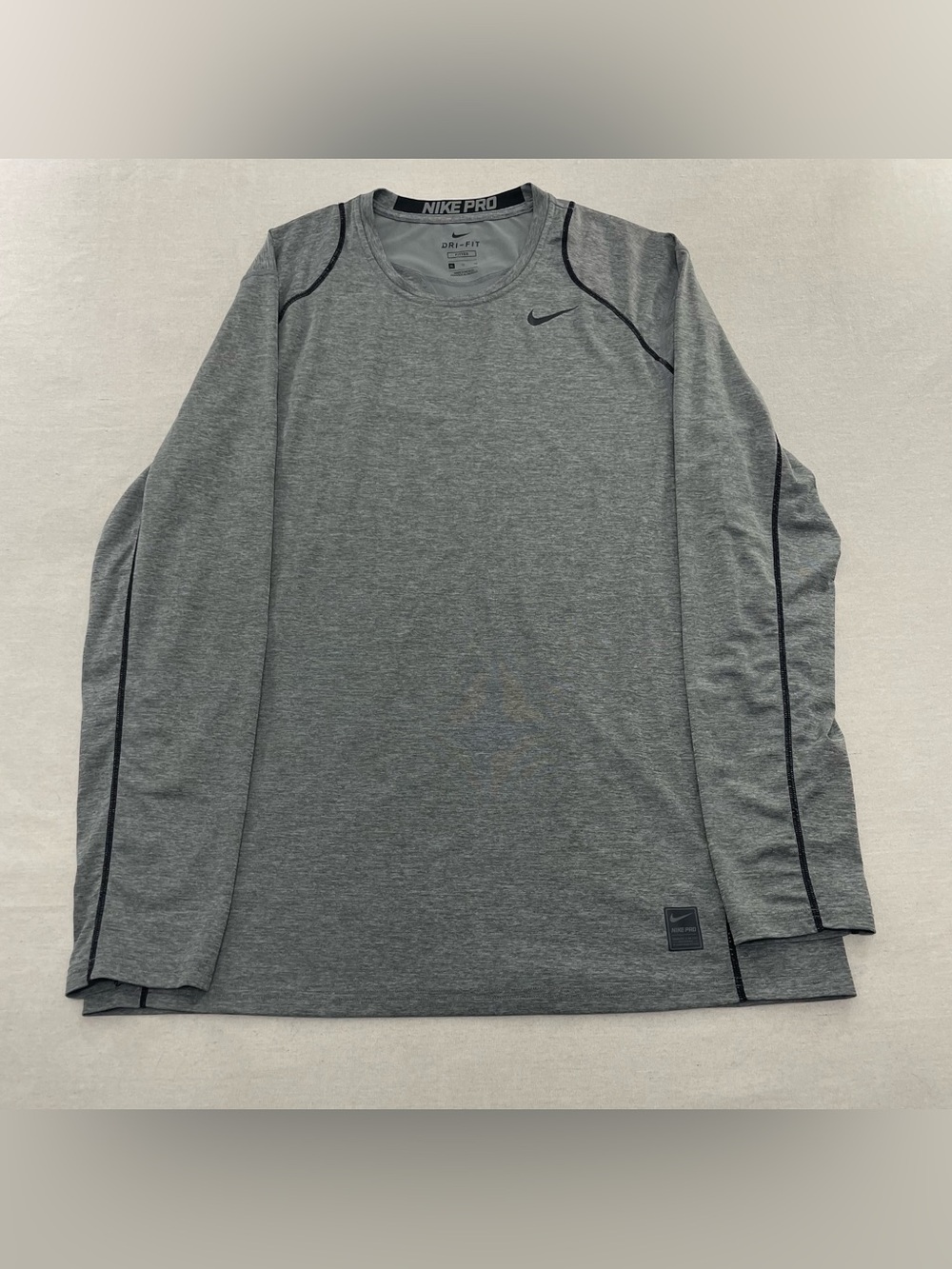 Nike Pro Fitted Shirt Men's XL Gray Cool Training Performance Gym 703100-091
